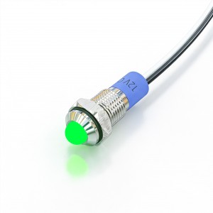 LED 指示燈製造商 8 毫米圓頂不銹鋼信號燈 IP67 產品帶電線