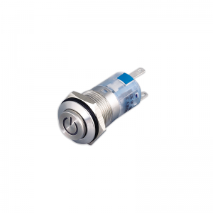 push button 16 mm power symbol head high head 5A metal normally open normally close switches ip67 waterproof