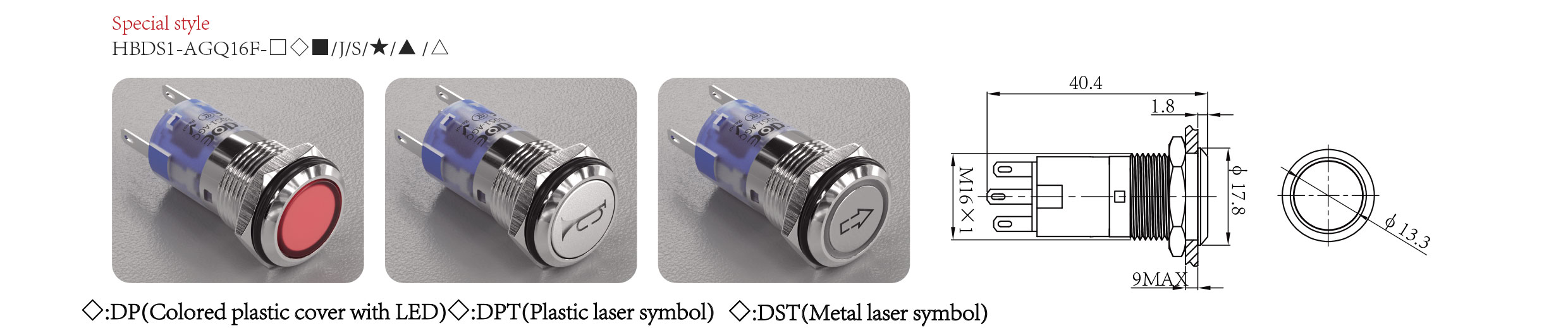 metal Push Button Momentary Switch