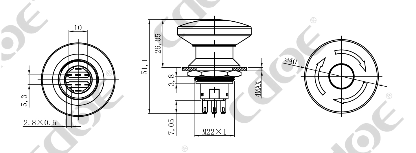 22mm e stop pushbutton