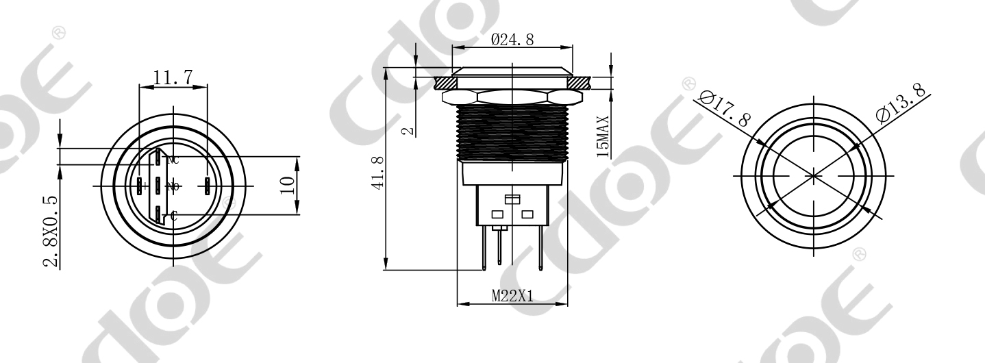 AGQ22f-11e push button switch 22mm