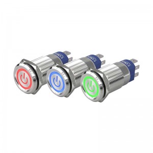 Metal push button 19mm normally open normally close ring power ss 10amp ip67 cdoe product