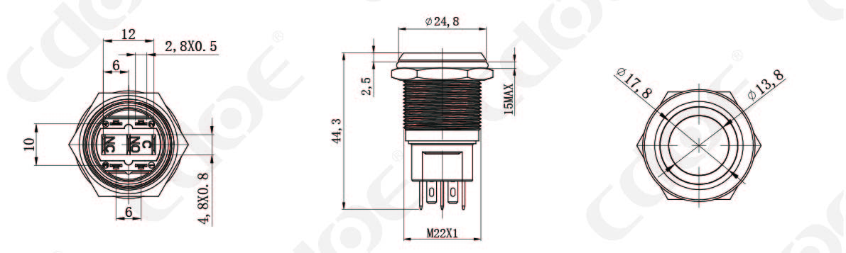 HBDS1-D22C-11E Product size