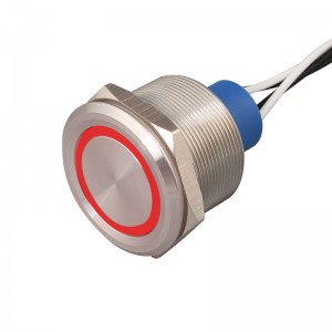 30mm push button lock metal waterproof ip67 power ring led switch 2no