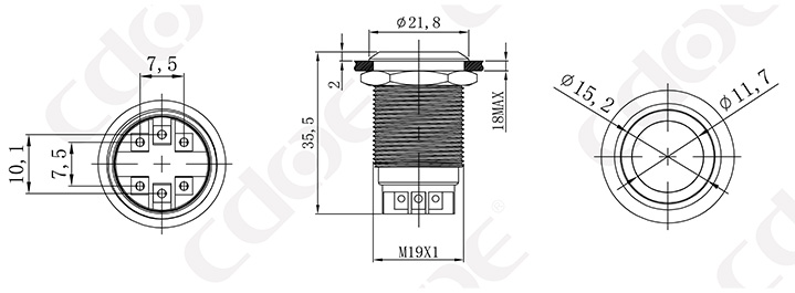 12v push button 19mm