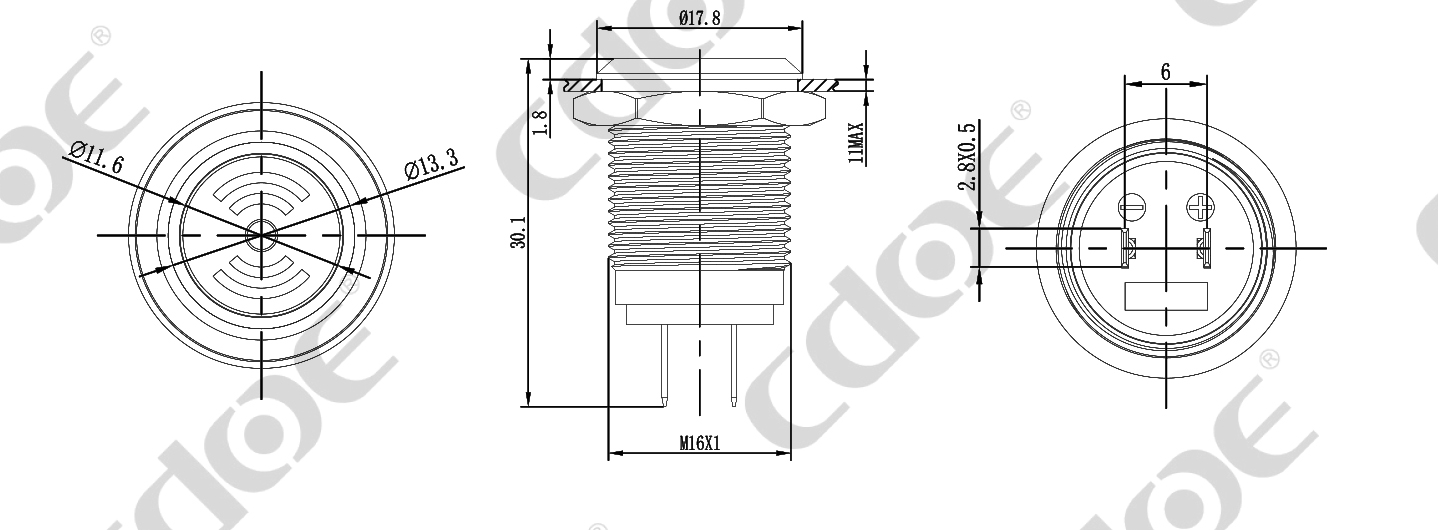 metal 16mm buzzer