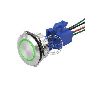 industrial light switch 30mm flat head ss metal waterproof ip67 1no1nc latching pushbutton