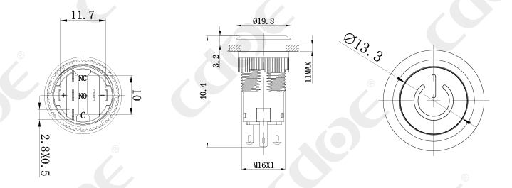 China Custom Plastic pushbutton