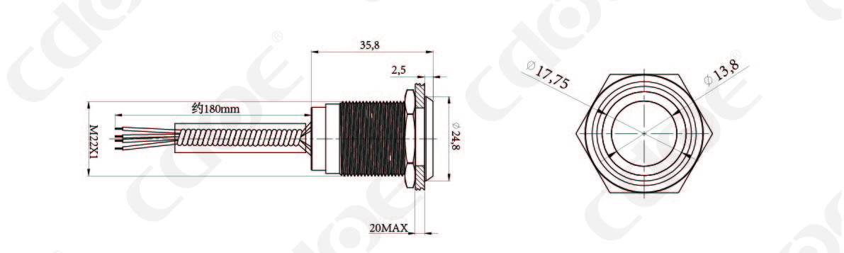 HBTS22C-10 Product size