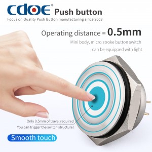 micro 12v switch mini waterproof on off led ring illuminated power push button ip67