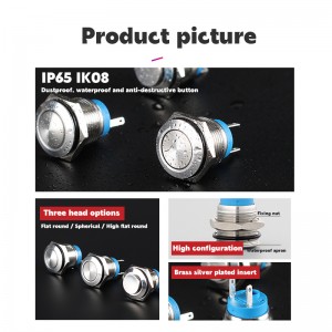 16mm latching switch 3a spst panel mount push button 2 pins terminal