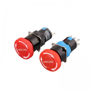 Arrow Emergency Stop 16mm 1no1nc 2no2nc Plastic Push Button Switch Small Head Lock