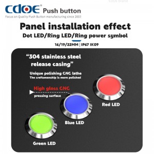 6 pin Momentary 12v button switch dot led 5amp Self-Resetting Self-Locking for Diverse Applications
