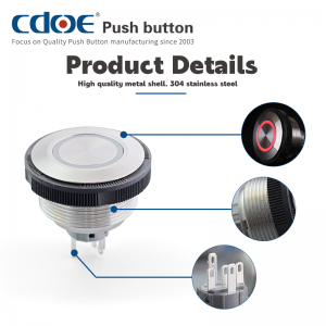 china ip67 switch waterproof 110 volt push button momentary ring led red green 35mm
