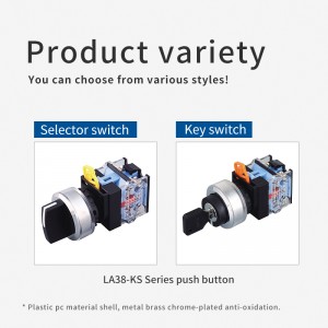 LA38 30MM push button black industrrial rotary 3 position Key Lock Switch Electrical