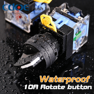 Cabeça de plástico 10a botão china la38 22MM interruptor rotativo 2 posições