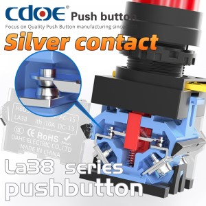 Push Button Switch 22mm LA38 Green waterproof ip65 1no1nc momentary