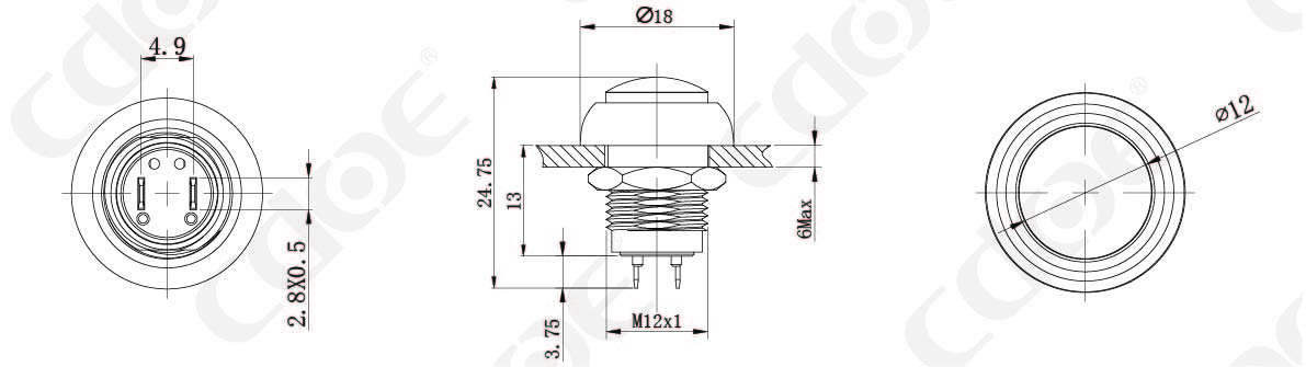 HBDGQ12B-10ZProduct size