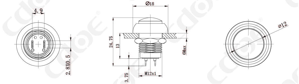 HBDGQ12B-10ZProduct size