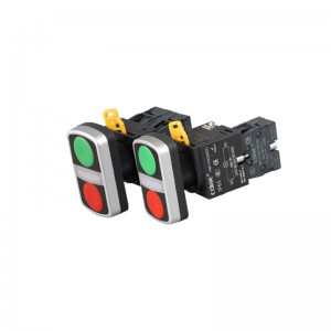 double push button xb2 y5 series plastic illuminated 22mm two button one Pilot Light product