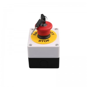 CDOE manufacturer Red emergency stop button with key 22mm maintaind normally open push switch box