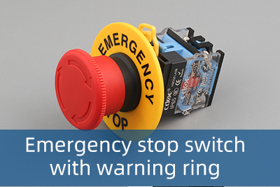 emergency stop push button switches 22mm with warning ring