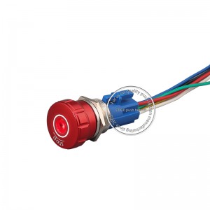 Emergency power off button 19mm ip67 bi color push switch elevator safety protection