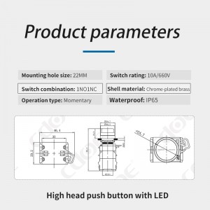 1no push button la38 series high head red 660v control panel switches