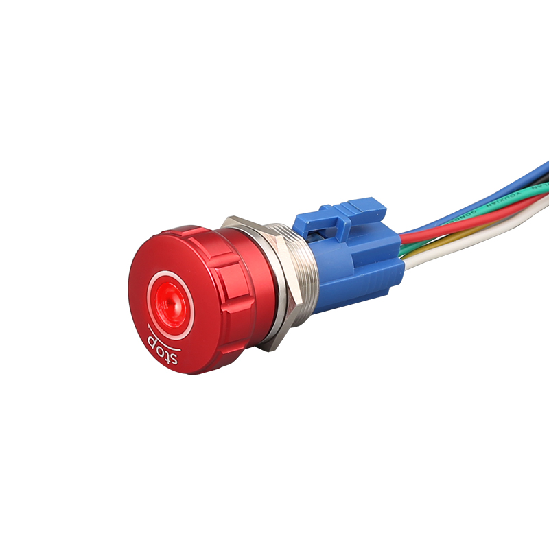 Emergency power off button 19mm ip67 bi color push switch elevator safety protection Featured Image