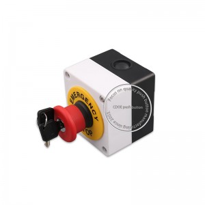 CDOE manufacturer Red emergency stop button with key 22mm maintaind normally open push switch box