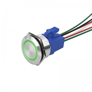 industrial light switch 30mm flat head ss metal waterproof ip67 1no1nc latching pushbutton