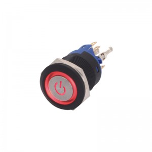 china manufacture power symbol momentary pushbutton switches 22mm 1no1nc nylon black shell 6v 12v 24v 220v ip65