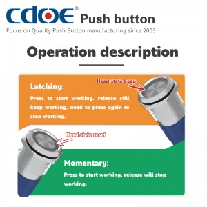 High Quality Black Oxide Button 22mm switch Ring LED RGB Tri-Color with 10Amp