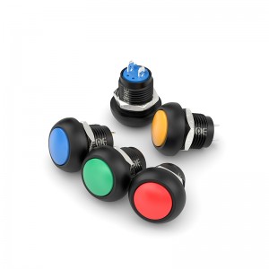 Red Head Domed Nylon Shell 12mm Waterproof Push Button Switch Normally Open 2pins