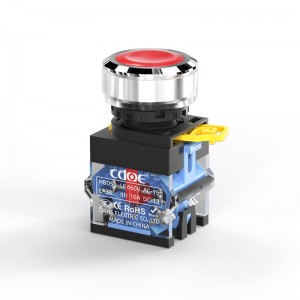 push button 220v la38 30mm flat head red switch 10amp reset for machine start