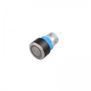 push button led lights 19MM IP67 ring illuminated plastic spdt switches 2 pins terminal