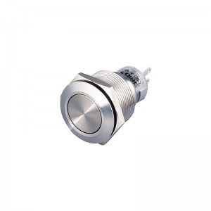 Momenatry push button light switch 22mm flat head normally open ip67 5 pins stainless steel
