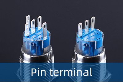 Pin terminal push button switch