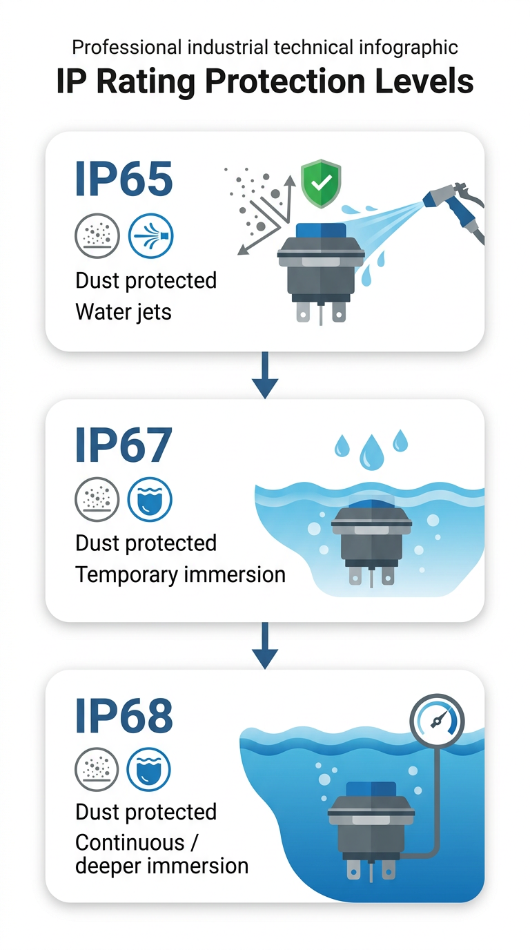 waterproof push button switch IP Rating Protection Levels