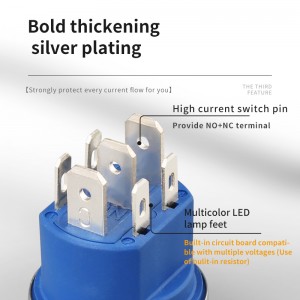 High Quality Black Oxide Button 22mm switch Ring LED RGB Tri-Color with 10Amp