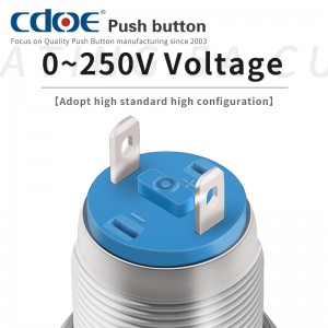china 19MM switch 12v ring led 4 pins terminal waterproof ip65 momentary push button