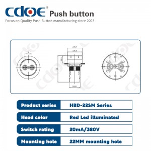 Short body 110v 380v light red illuminate flash Plastic alarm Buzzer 22mm